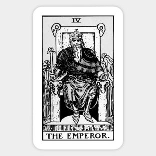 IV. The Emperor Tarot Card | Black and white Sticker